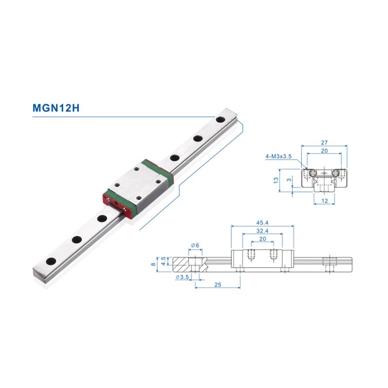 12mm Linear Guide MGN12 Rail 1 - đánh giá và giá Linear Rail Mgn12H Set