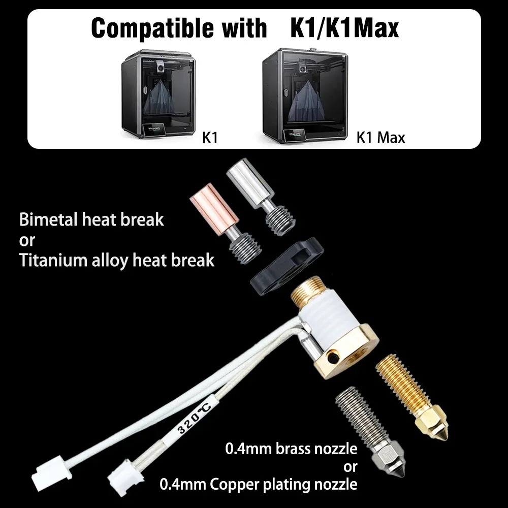 Upgrade Creality K1 Ceramic He - đánh giá và giá High Flow Ceramic Hotend