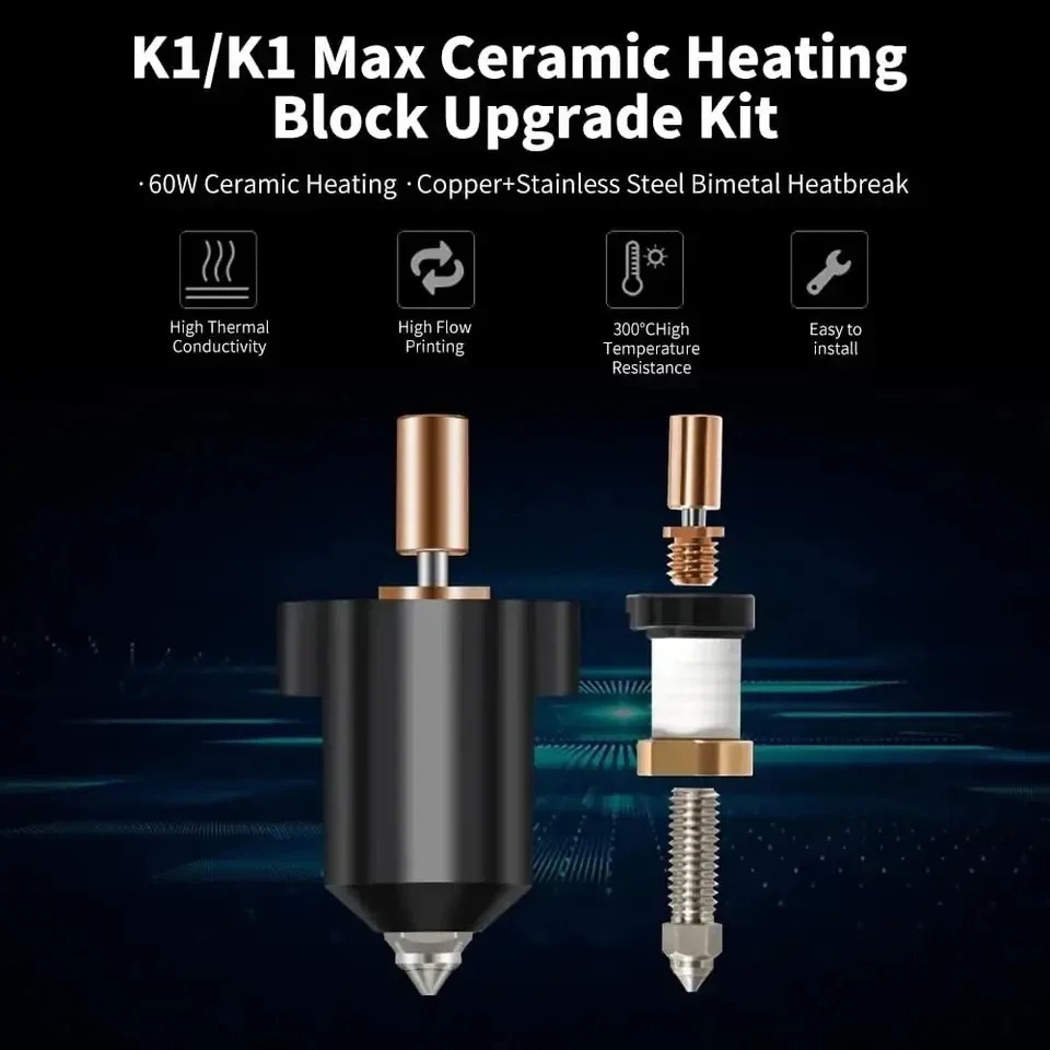 Upgrade Creality K1 Ceramic He - đánh giá và giá High Flow Ceramic Hotend
