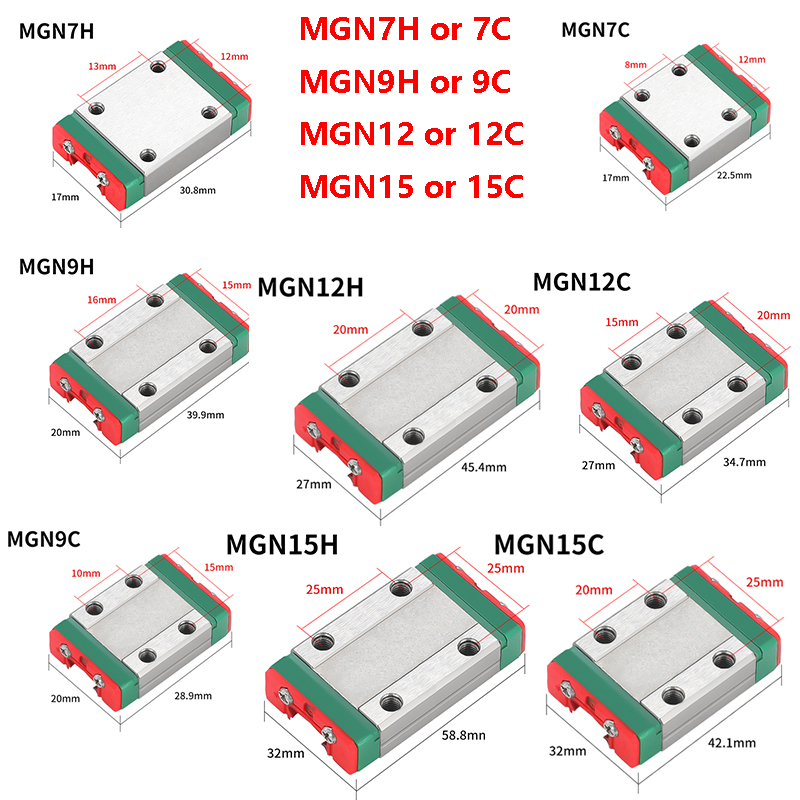 2PCS MGN7C MGN7H MGN9C MGN9H M - đánh giá và giá Linear Rail Mgn12H Set